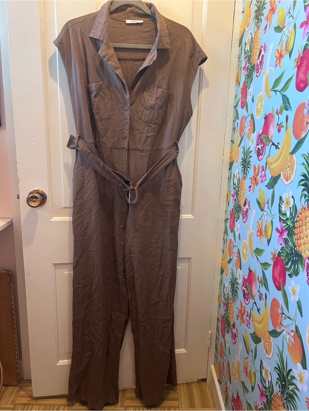 Ricki's Taupe Brown Utility Jumpsuit with Self-Tie Belt